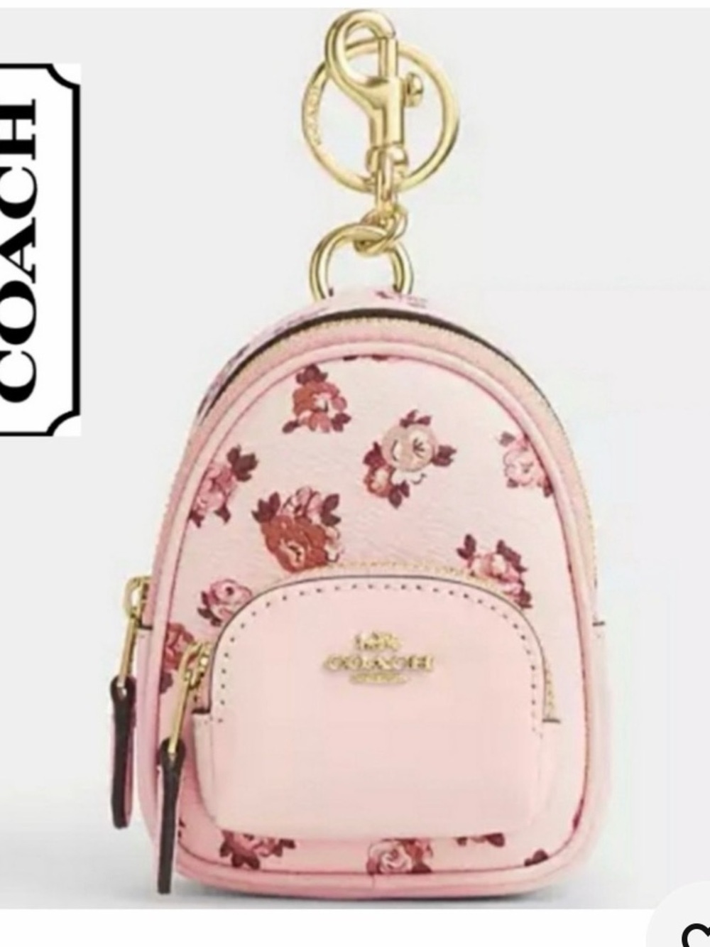 Coach Back Charm-Rosette/Powder Pink